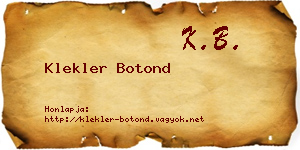 Klekler Botond névjegykártya